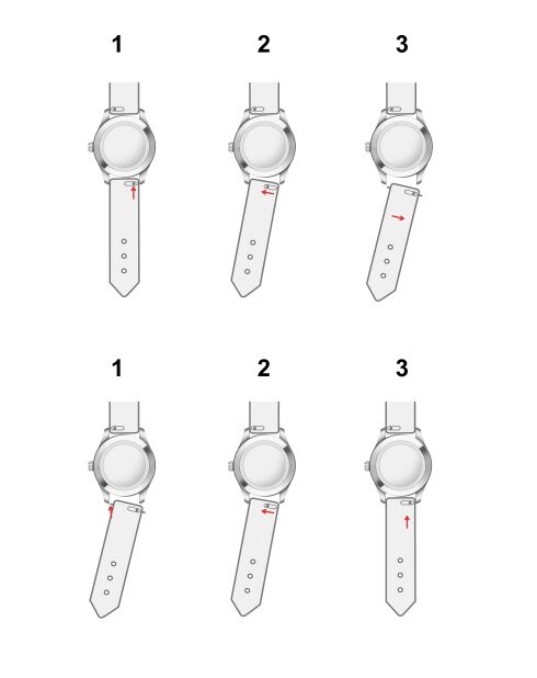 Montre femme analogique en cuir Noir