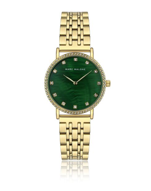Montre femme analogique en acier inoxydable Luna dorée