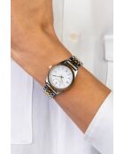 Montre femme analogique en acier inoxydable argenté/doré