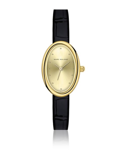 Montre femme analogique en cuir Gold Opulence noir
