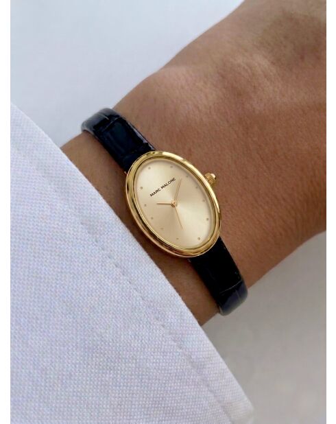 Montre femme analogique en cuir Gold Opulence noir