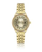Montre femme analogique en acier inoxydable Zavelle dorée