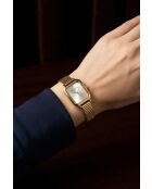 Montre femme analogique en acier inoxydable Royal Bloom dorée