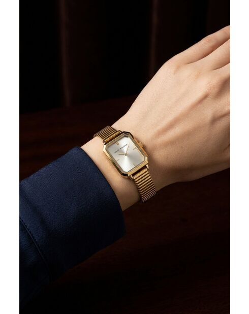 Montre femme analogique en acier inoxydable Royal Bloom dorée