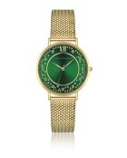 Montre femme analogique en acier inoxydable Golden Luster dorée
