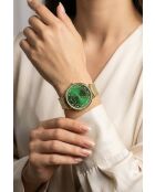 Montre femme analogique en acier inoxydable Golden Luster dorée