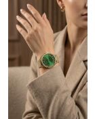 Montre femme analogique en acier inoxydable Golden Luster dorée