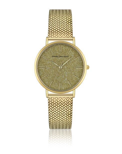 Montre femme analogique en acier inoxydable Golden Haven dorée