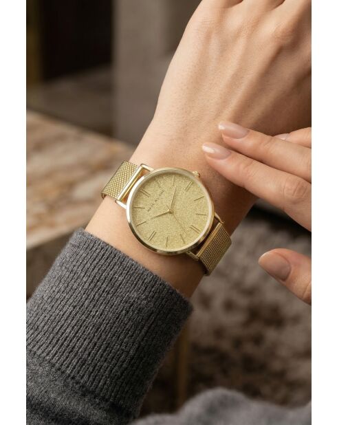 Montre femme analogique en acier inoxydable Golden Haven dorée