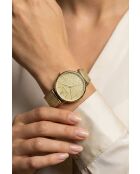 Montre femme analogique en acier inoxydable Golden Haven dorée