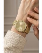 Montre femme analogique en acier inoxydable Golden Muse dorée