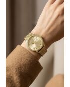 Montre femme analogique en acier inoxydable Golden Muse dorée