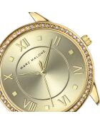 Montre femme analogique en acier inoxydable Golden Muse dorée