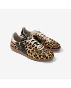 Baskets en cuir Des Petits Hauts - Leo beige/noir