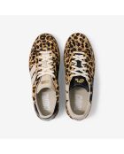 Baskets en cuir Des Petits Hauts - Leo beige/noir