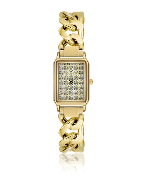 Montre femme analogique en acier inoxydable Aurora dorée