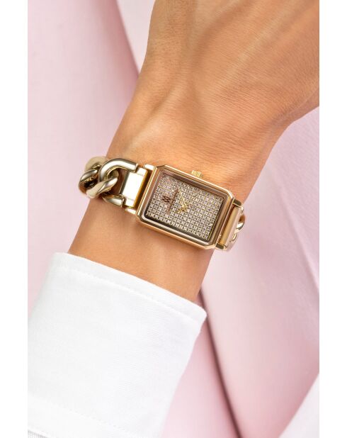 Montre femme analogique en acier inoxydable Aurora dorée