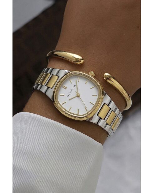 Montre femme analogique en acier inoxydable Korsen Vector argentée /dorée