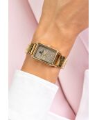 Montre femme analogique en acier inoxydable Aurora dorée