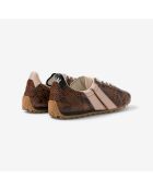 Baskets en cuir Des Petits Hauts - Python rose/marron