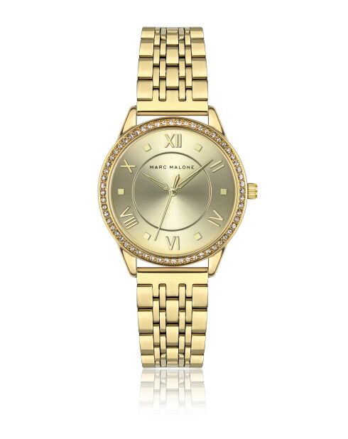 Montre femme analogique en acier inoxydable Celeste dorée
