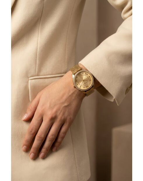 Montre femme analogique en acier inoxydable Celeste dorée