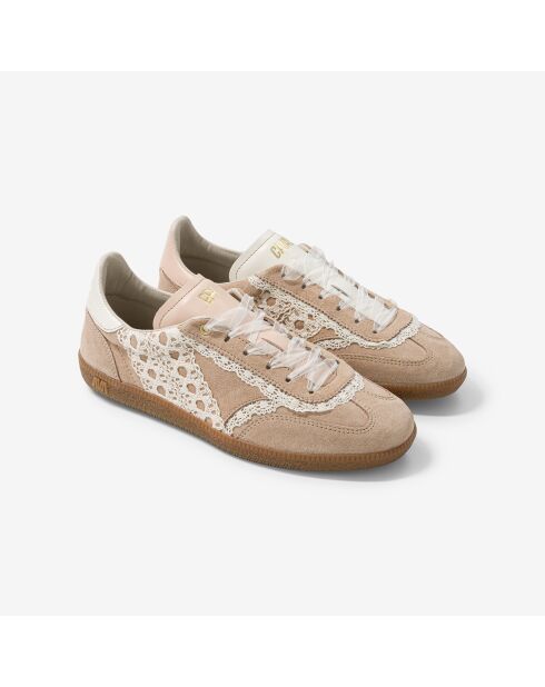 Baskets en cuir Des Petits Hauts - Nude rose/beige