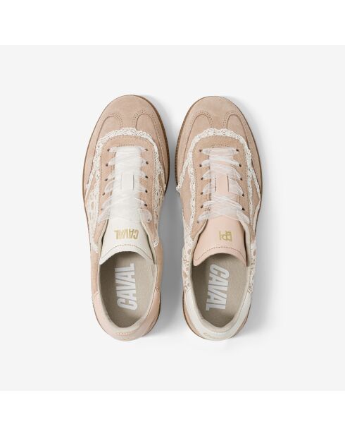 Baskets en cuir Des Petits Hauts - Nude rose/beige