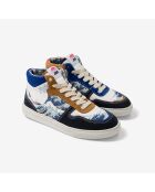 Baskets en cuir La Grande Vague de Kanagawa multicolores