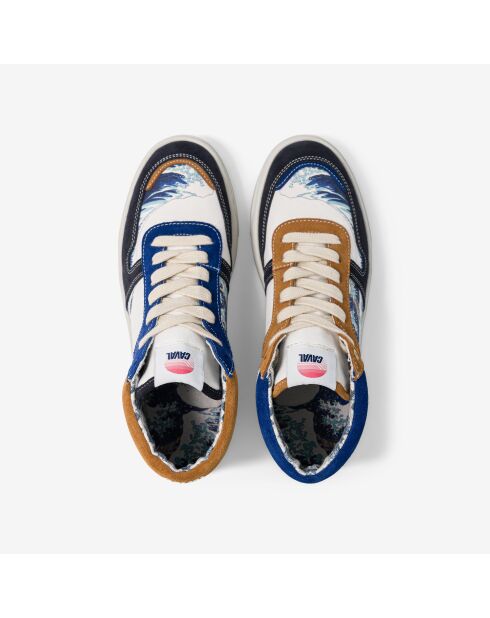 Baskets en cuir La Grande Vague de Kanagawa multicolores