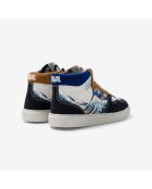 Baskets en cuir La Grande Vague de Kanagawa multicolores