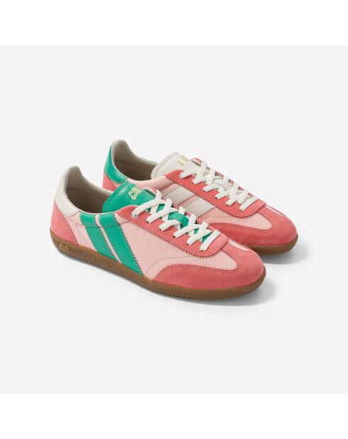 Baskets en cuir Blush Spirit rose/vert