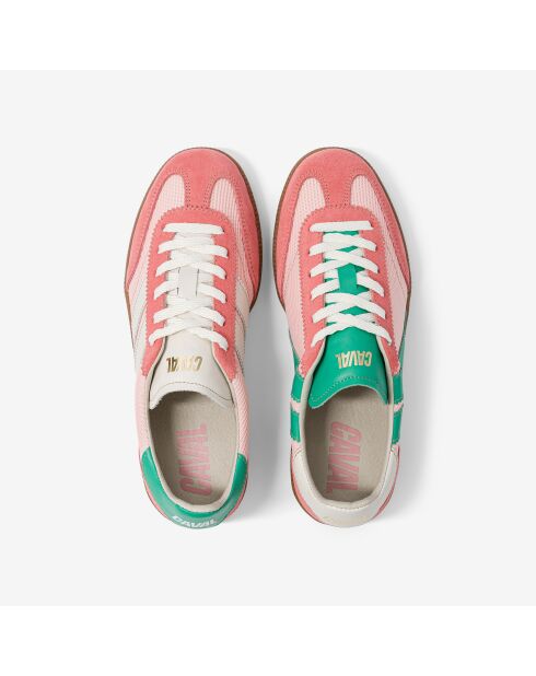 Baskets en cuir Blush Spirit rose/vert