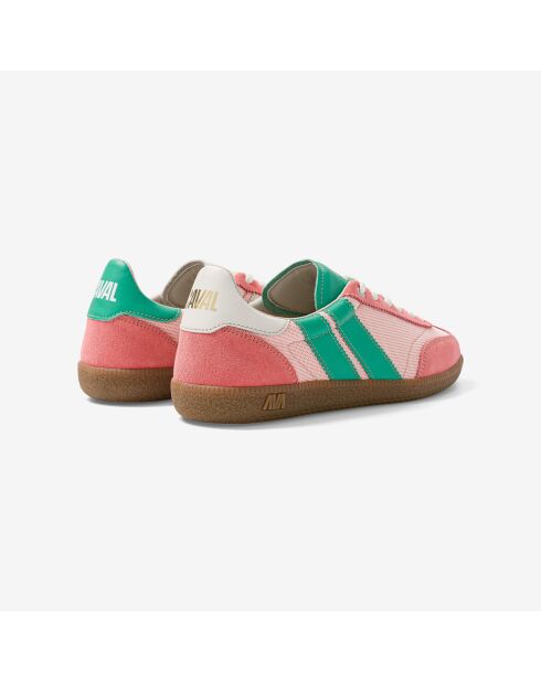 Baskets en cuir Blush Spirit rose/vert