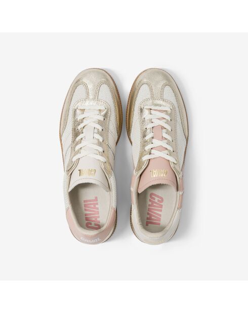 Baskets en cuir Solar Shine blanc/rose