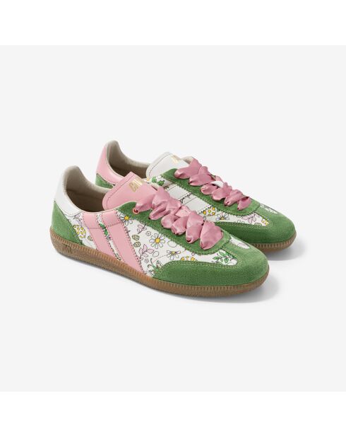 Baskets en cuir Funny Bunny rose/vert