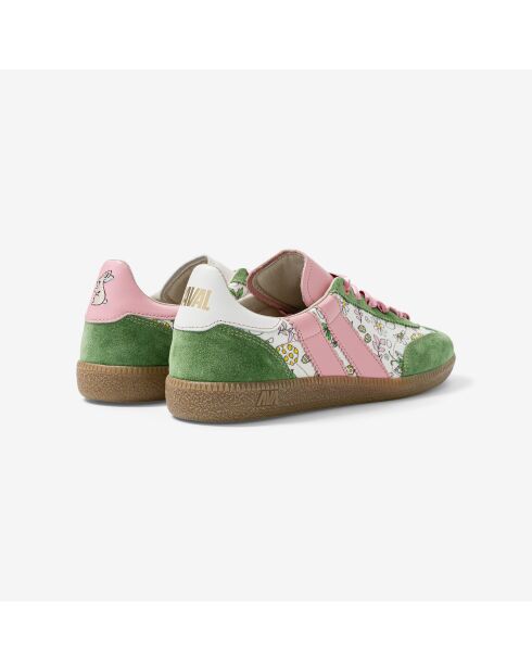 Baskets en cuir Funny Bunny rose/vert