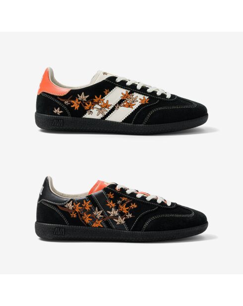 Baskets en cuir ONI - Momiji orange/noir