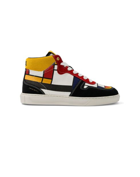 Baskets en cuir Mondrian multicolores