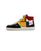 Baskets en cuir Mondrian multicolores