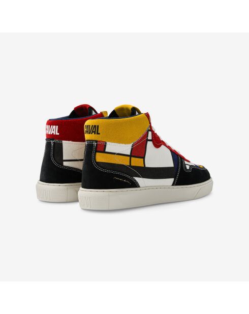 Baskets en cuir Mondrian multicolores