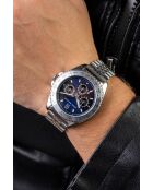 Hyperion zilverkleurig analoog herenhorloge van roestvrij staal
