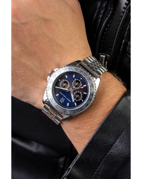 Montre homme analogique en acier inoxydable Hyperion argentée