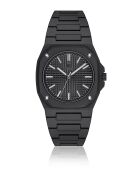Zwart onyx analoog herenhorloge