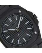 Zwart onyx analoog herenhorloge