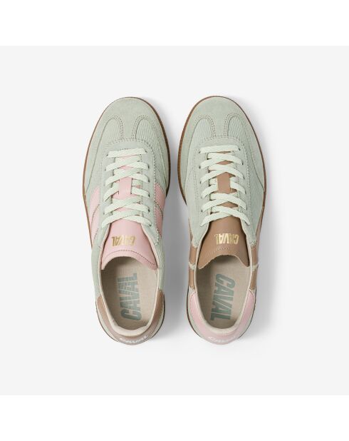 Baskets en cuir Sage Blush rose/vert
