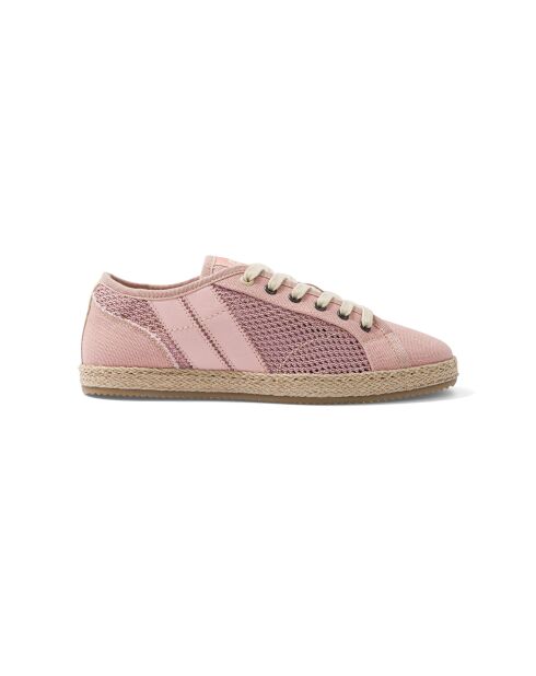 Baskets en cuir Solar Pink roses