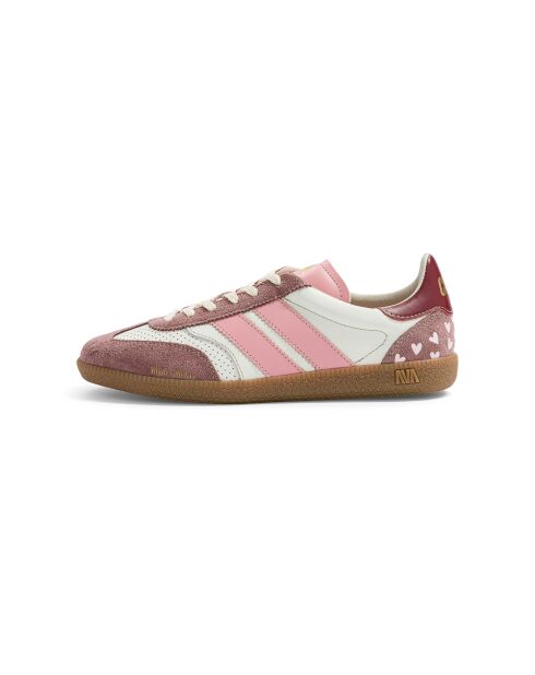 Baskets en cuir Beating Heart rouge/rose