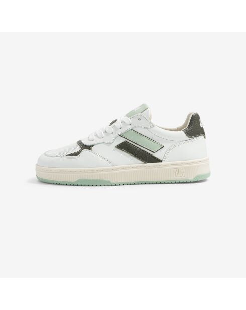 Baskets en cuir Green Twist blanc/vert