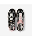 Baskets en cuir Polka Pop noir/rose